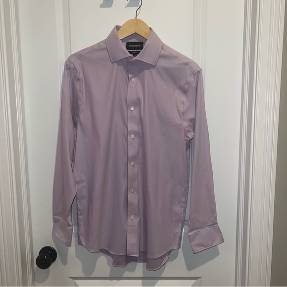 Bonobos Weekday Warrior Dress Shirt‎ Lavender Micro Houndstooth Men’s Size 16/34 - Picture 2 of 8